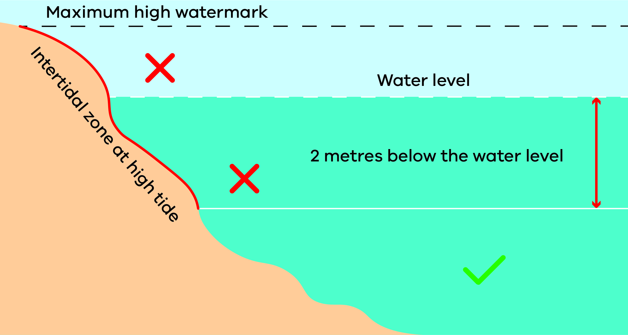 Intertidal zone at high tide